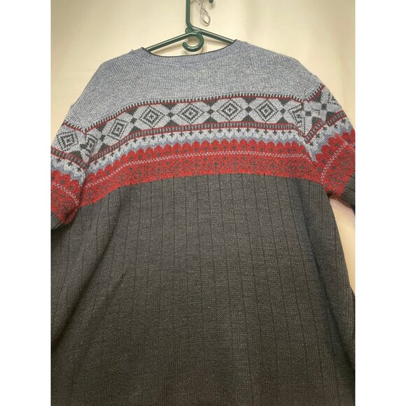 Spunky knit sweater mens XL aztec long sleeve made USA blue black - Picture 9 of 12